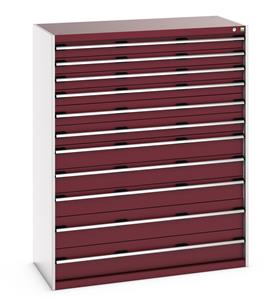 40022135.** cubio drawer cabinet with 11 drawers. WxDxH: 1300x650x1600mm. RAL 7035/5010 or selected